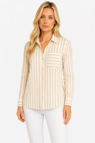 Thumbnail 1: Beach Lunch Lounge Women's Francie Striped Button Down Top 