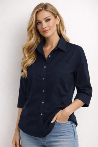 Thumbnail 1: Beach Lunch Lounge Women's Mischa Button Down 3/4 Sleeve Top 