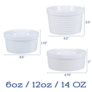Thumbnail 3: BIA Cordon Bleu, Inc. Textured 12 Pc. Porcelain Ramekin Assorted Set 