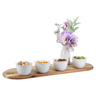 Thumbnail 4: BIA Cordon Bleu, Inc. Porcelain Ribbed 4 Pc. Custard Cup Set 