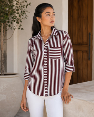 Thumbnail 1: Beach Lunch Lounge Women's Carson Striped Button Down Top 