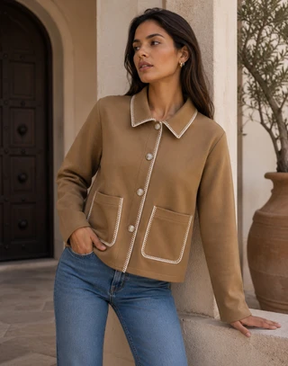 Thumbnail 1: Beach Lunch Lounge Women's Tasha Oversized Collar Button Down Shacket 