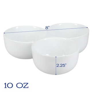 Thumbnail 4: BIA Cordon Bleu, Inc. Porcelain 3-Section Joined Bowl 