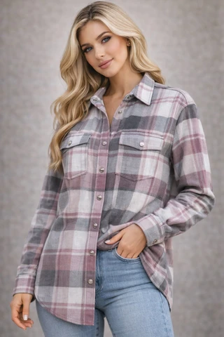 Thumbnail 1: Beach Lunch Lounge Women's Trisha Plaid Button Down Shacket 