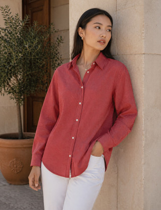 Thumbnail 1: Beach Lunch Lounge Women's Cyd Button Down Long Sleeve Top 