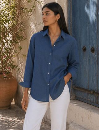 Thumbnail 1: Beach Lunch Lounge Women's Cyd Button Down Long Sleeve Top 