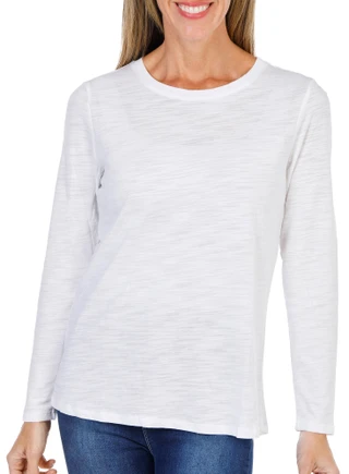 Thumbnail 1: Blue Sol Petite Long Sleeve Scoop Luxey Tee 