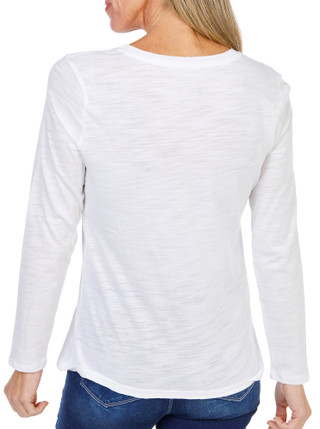 Thumbnail 3: Blue Sol Petite Long Sleeve Scoop Luxey Tee 