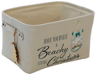 Thumbnail 1: PHOENIX 13.5 in Beachy Little Christmas Storage Basket 