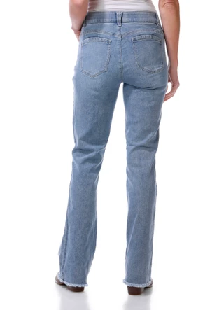 Thumbnail 2: Democracy Women's High Rise Bootcut Fray Hem Jeans 
