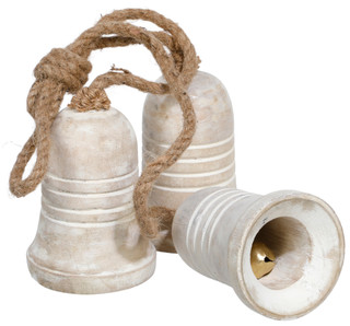Thumbnail 2: Magical Season 24 in Rustic Wood Hanging Bell Trio Christmas Decor 