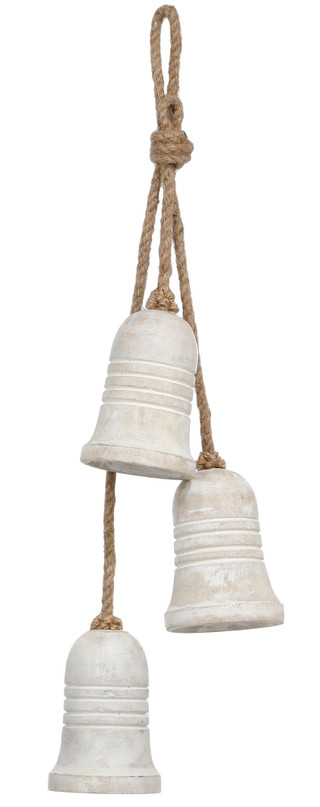 Thumbnail 1: Magical Season 24 in Rustic Wood Hanging Bell Trio Christmas Decor 