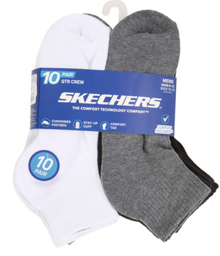 Thumbnail 1: Skechers Men's 10 Pr Quarter Crew Socks 