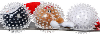 Thumbnail 2: Chase 'N Chomp 3 Pk Christmas Character Spikey Ball Dog Toys 