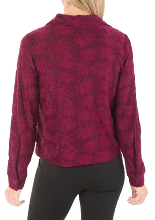 Thumbnail 2: Adrianna Papell Women's Long Sleeve Split Neck Button Front Knit Blouse 