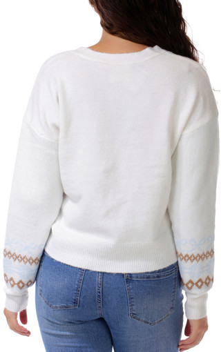 Thumbnail 4: No Comment Juniors' 2 Pc Bow & Snowflake Button Cardigan with Socks 