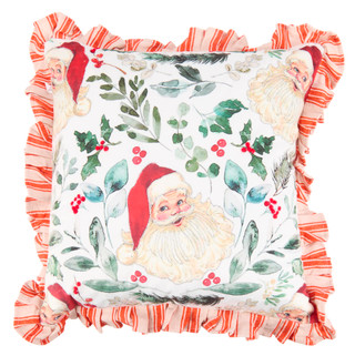 Thumbnail 1: VISTA HOME FASHIONS Christmas Ruffled Throw Pillow 