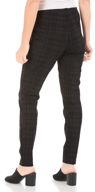 Thumbnail 2: Nanette Lepore Women's Comfort Stretch Plaid Flocked Pants 