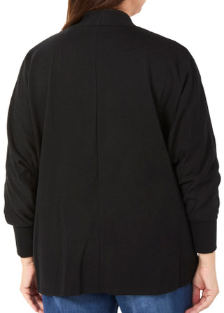 Thumbnail 2: BOBEAU Women's Plus Dolman Sleeve Open Front Cardigan 