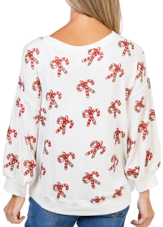 Thumbnail 4: Magical Season Women's 3/4 Sleeve Crew Neck Knit Top 