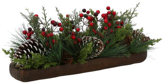 Thumbnail 1: 21 in Christmas Pine Berry Centerpiece  
