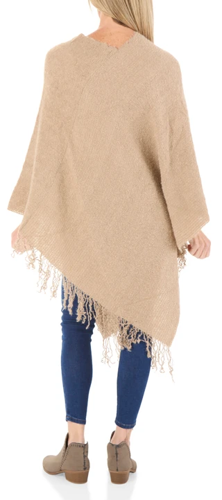 Thumbnail 2: ANNE KLEIN Women's Boucle Knit Poncho 
