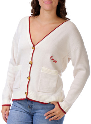 Thumbnail 1: Ragged Rose Juniors' Long Sleeve Open Crochet Stripe Top 