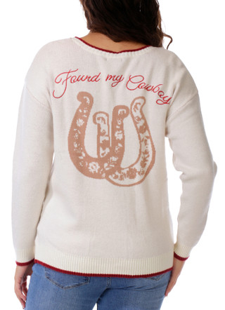 Thumbnail 2: Ragged Rose Juniors' Long Sleeve Open Crochet Stripe Top 