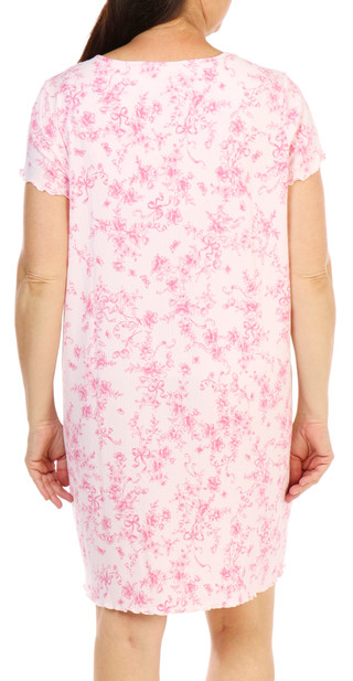 Thumbnail 2: Laura Ashley Women's Plus Printed Ribbed Nightgown  