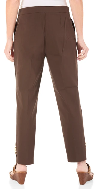 Thumbnail 2: Zac & Rachel Women's Comfort Stretch Slim Ankle Pants with Chain Detail 