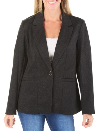 Thumbnail 1: Zac & Rachel Women's Figure-Defining Animal Print Blazer 
