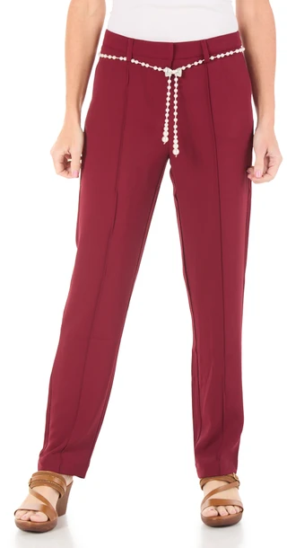 Thumbnail 1: Nicole Miller Women's Straight Leg Pants w/ Pearl Belt 
