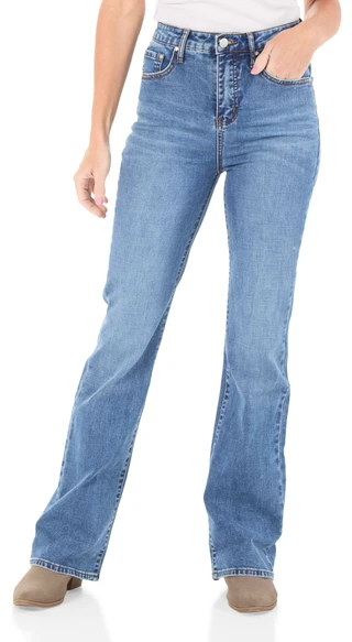 Thumbnail 1: Thread & Supply Women's 5 Pocket Midrise Flare Leg Jeans 