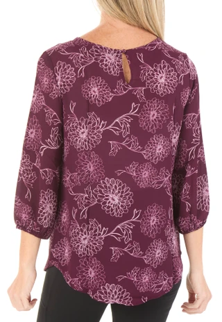 Thumbnail 2: Hawthorn Women's 3/4 Sleeve Gathered Blouse 