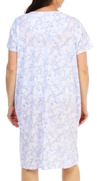 Thumbnail 2: Laura Ashley Women's Plus Lace Trim Printed Nightgown 