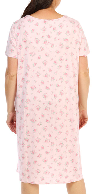Thumbnail 2: Laura Ashley Women's Plus Lace Trim Printed Nightgown 