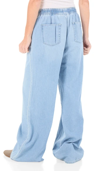 Thumbnail 2: 7 FOR ALL MANKIND Women's 4 Pocket Elastic Tie Waist Wide Leg Jeans 