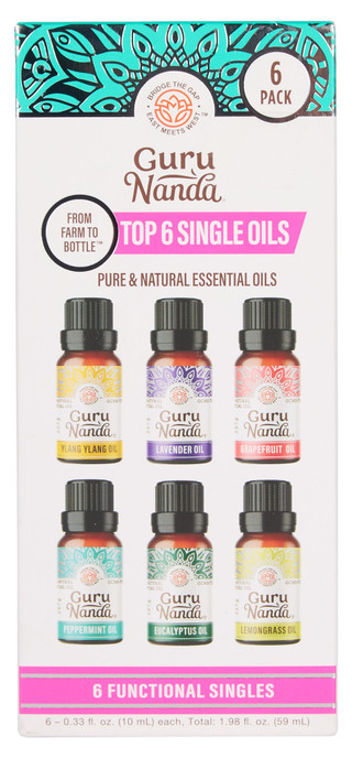 Thumbnail 1: Guru Nanda 6 Pk Pure & Natural Essential Oils 