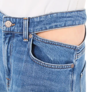 Thumbnail 3: 7 FOR ALL MANKIND Women's Weekend 4 Pocket Low Slung Cut Out Wide Leg Jeans 