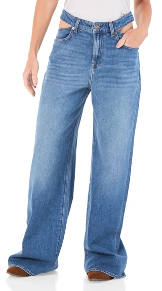 Thumbnail 1: 7 FOR ALL MANKIND Women's Weekend 4 Pocket Low Slung Cut Out Wide Leg Jeans 