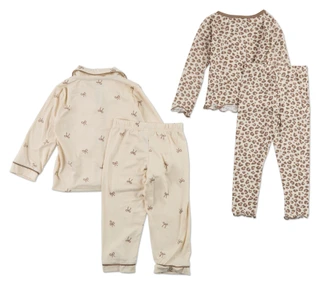Thumbnail 2: FLORAL THREADS Toddler Girls 4 pc Pajama Pants Set  