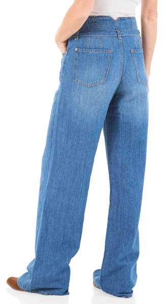 Thumbnail 2: 7 FOR ALL MANKIND Women's Phoenix 5 Pocket 2 Button Belted Wide Leg Jeans 