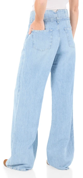 Thumbnail 2: 7 FOR ALL MANKIND Women's Kansas 5 Pocket 2 Button Belted Wide Leg Jeans 