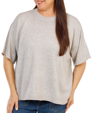 Thumbnail 1: 1. State Women's Plus Short Sleeve Sweater Top 