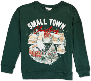 Thumbnail 1: Magical Season Women's Plus Long Sleeve Christmas Graphic Top 