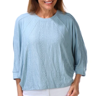 Thumbnail 1: Democracy Petite Textured Knit Dolman Sleeve Top 