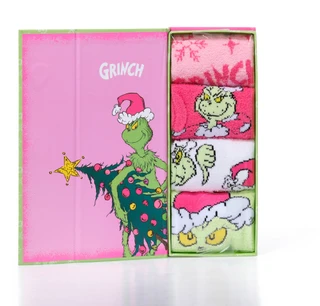 Thumbnail 3: Peanuts Women's 4-Piece Cozy Grinch Sock Boxed Set 