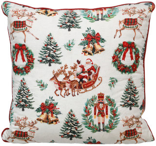 Thumbnail 1: Tinsel & Holly Christmas Traditions Decorative Pillow 