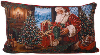 Thumbnail 1: Tinsel & Holly Santa Presents Decorative Pillow 