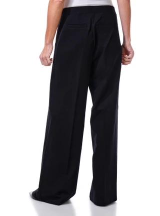 Thumbnail 2: Nicole Miller Women's Wide Leg Front Seam Pants with Button Detail 